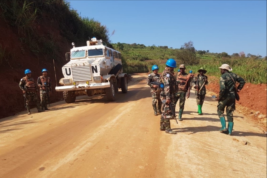 Djugu, Ituri, DRC – MONUSCO peacekeepers remain vigilant to the threat of CODECO militiamen in Ituri province. On June 21, Nepalese peacekeepers came to reinforce the Congolese army after receiving reports of an attack by these militiamen on the FARDC camp in Loda. The two partner forces forced the militiamen to withdraw. Photo MONUSCO/Force/Source: https://www.flickr.com/photos/monusco/52186119259/