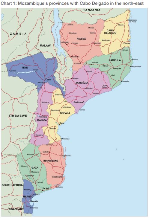 Mozambique's provinces with Cabo Delgado in the north-east/Source: https://issafrica.s3.amazonaws.com/site/uploads/sar-51.pdf#page=3